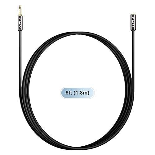 Miniatura 9 de J&D Cable de extensión de audio auxiliar de 0.138 in, carcasa de cobre chapado en oro, resistente, 0.138 in, 18 pulgadas, TRS macho a 0.138 in, 18