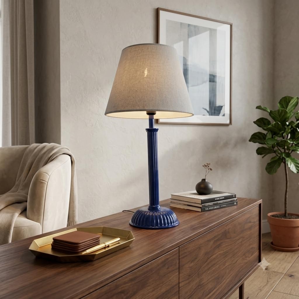 Table Lamp | Bed Side Lamp for Bedroom | Living Room | Home Decoration | Gifting Purpose - Blue-picture-48