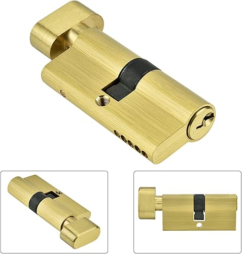 Miniatura 4 de Cerradura de cilindro de 2.559 in, cilindro de bloqueo de puerta antirrobo de cobre, cerradura de cobre de seguridad, interior para dormitorio, sala
