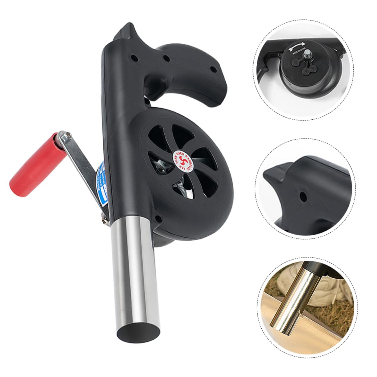 ibasenice 3 Pezzi Strumento Di Soffiaggio Da Campeggio Barbecue Griglia Pulizia Biancellino D'aria Ventilatore Portatile Soffiante Del Ventilatore Soffiatore Portatile Acciaio Inossidabile