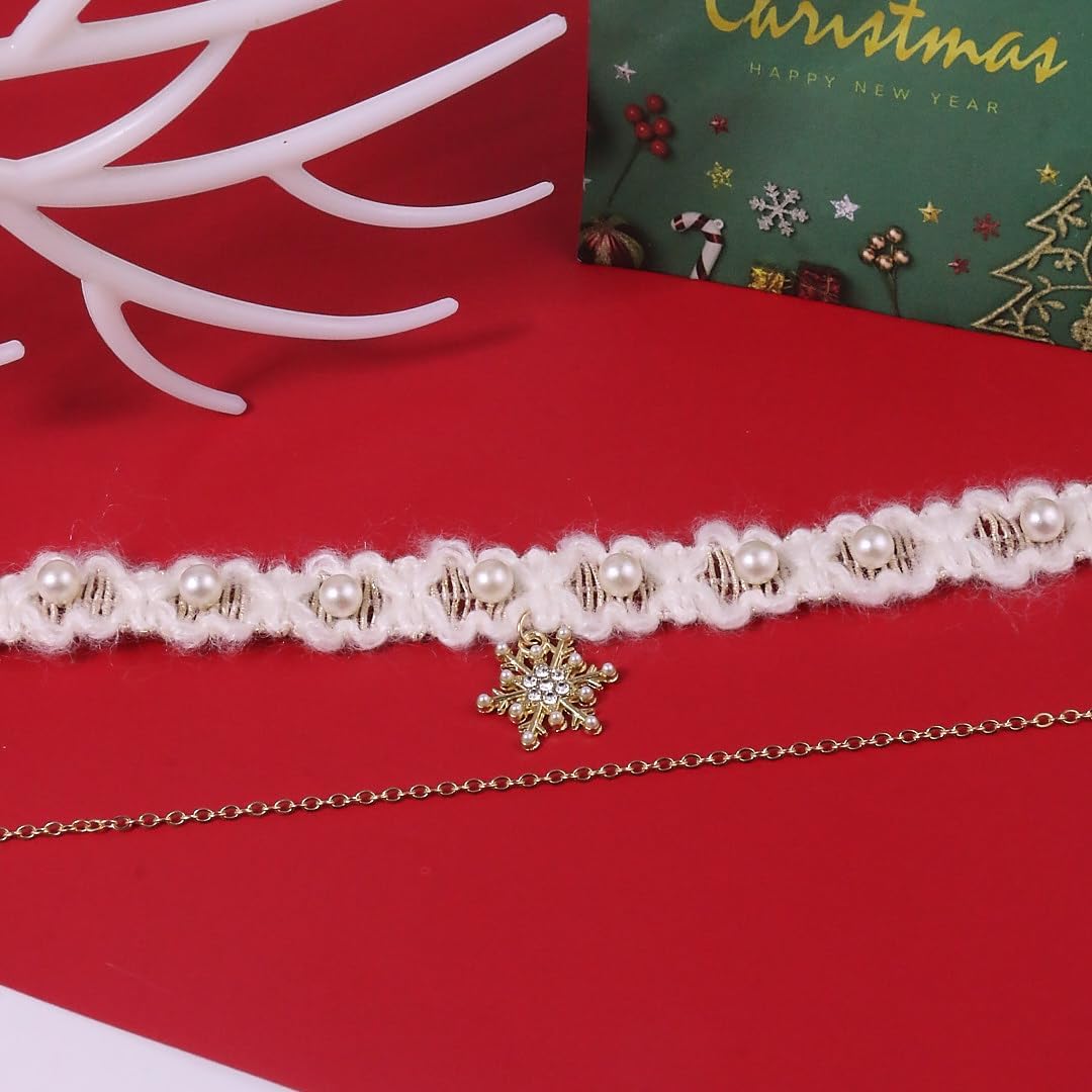 Christmas Choker Necklaces for Women Snowflake Christmas Tree Necklace Charm Xmas Stuff Jewelry Festival Holiday Accessories Gifts - Image 7