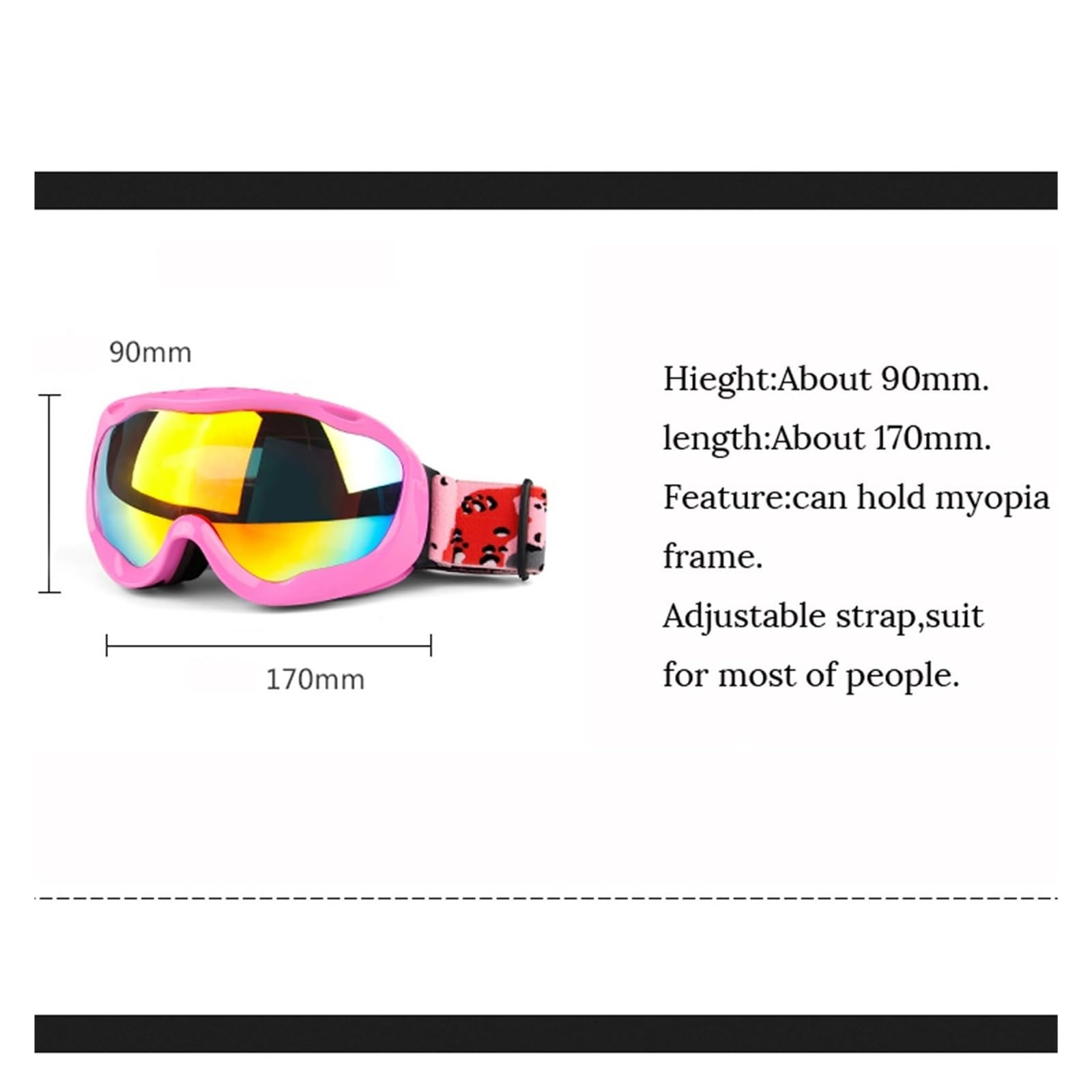 Gafas de esquí de invierno para hombre y mujer, gafas de esquí HD UV400, gafas de esquí antiniebla, gafas de snowboard a prueba de viento, lentes de espejo, gafas de esquí para exteriores (color: