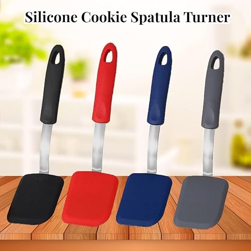 Miniatura 5 de Espátula de silicona para galletas, 2 unidades, espátula de silicona antiadherente, resistente al calor, mini espátula de brownie para voltear huevo