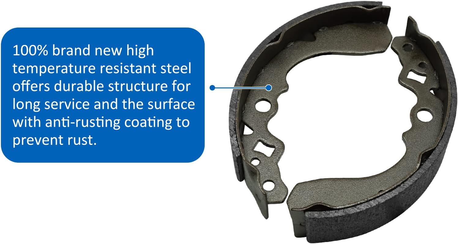 Brake Shoes Kit Front & Rear for Kawasaki Mule 500 520 550 KAF300, OEM# 41047-1051 41047-1052