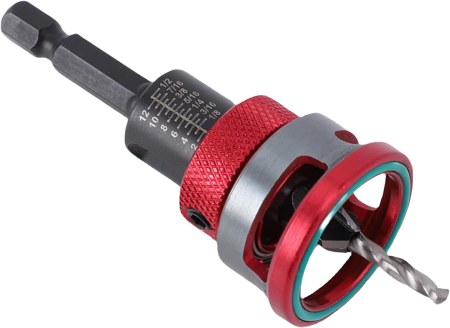 Countersink Drill Bit Set with Adjustable Depth Stop and L Shape Wrench, Drill Bit Depth Stop with Four Blades Countersink Bits