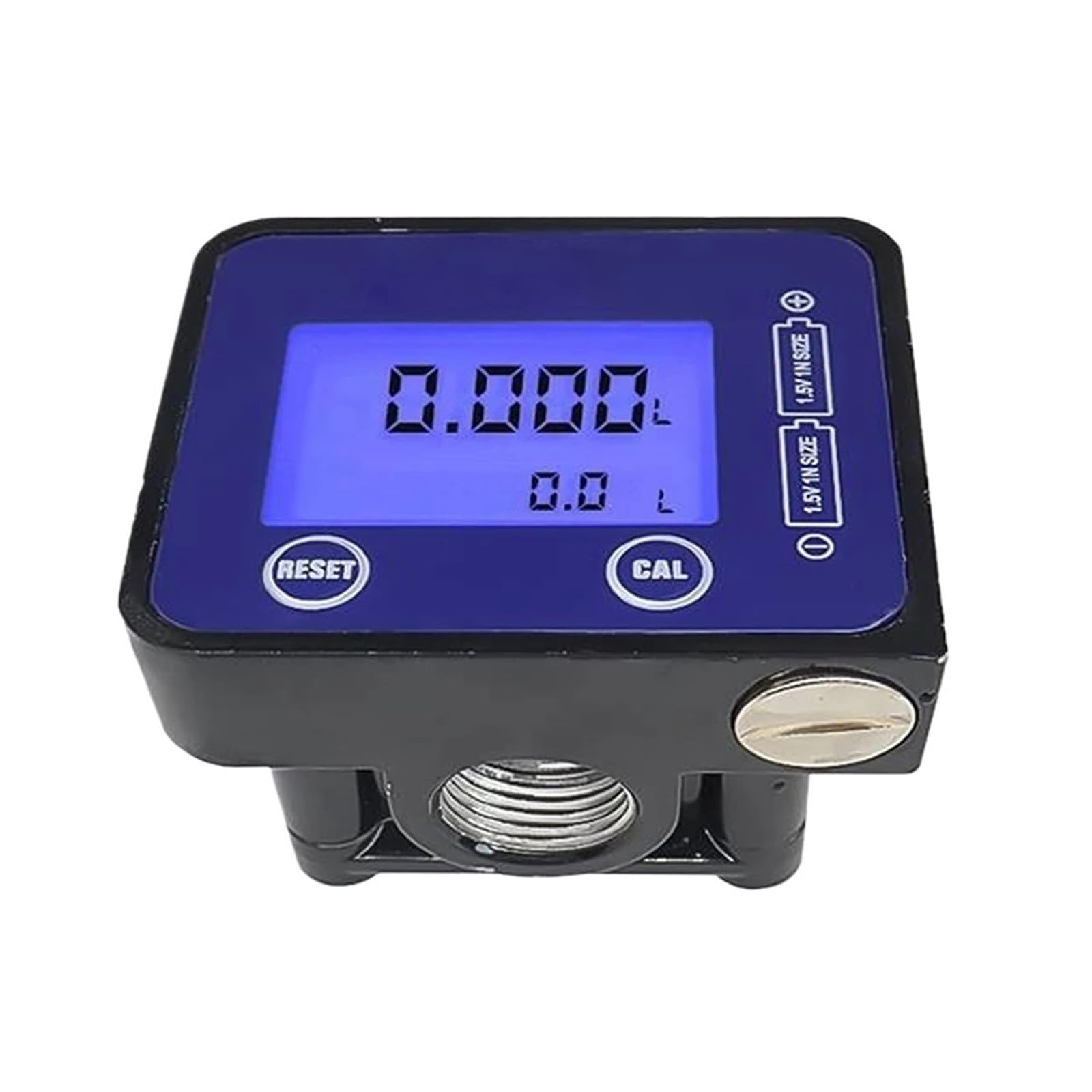 Pressímetro, presión digital Medidor de flujo LCD for gasolina, queroseno, agua combustible, precisión de ±0,5%, 1-30l/min, azul y negro