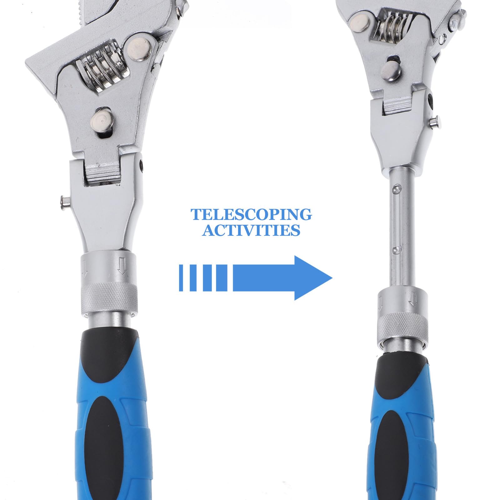 GALPADA Llave Inglesa Carraca Ajustable de 10 Pulgadas Trinquete de Alta Resistencia, Acero Cromo Vanadio, Doble Modo y Diseño Plegable para Instalación y Reparación Mecánica