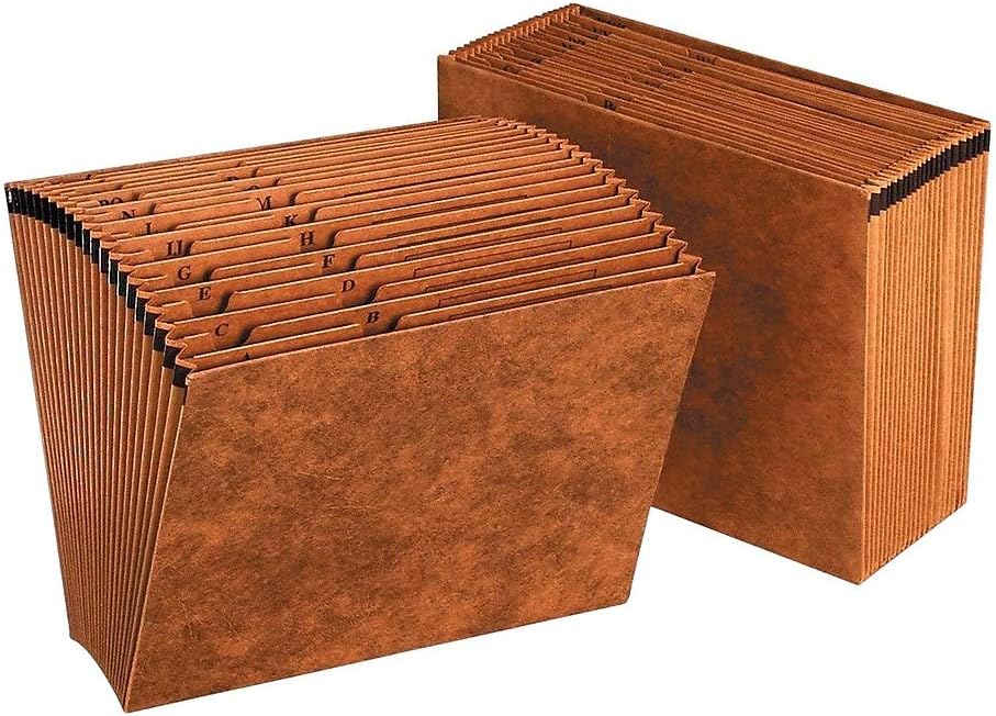 Staples 119099 Letha-Tone Expanding File A-Z Index Letter Size 21-Pockets Brown