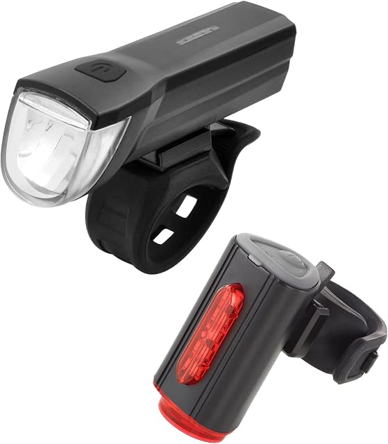 Fischer LED lighting set, with 360° floor light for more visibility and protection, rechargeable batteries with USB.