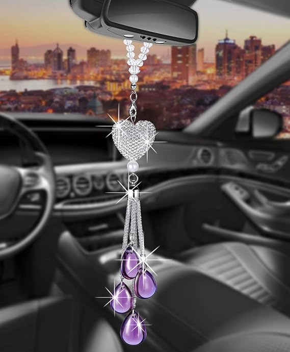 Tznyly Rearview Mirror Ornaments Bling Car Mirror Hanging