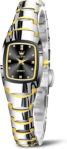 OLEVS Watches for Women Small Square Face Ladies Watches Waterproof Tungsten Steel Dainty Dress Rectangle Female Womens Wrist Watches for Small Wrists Gold/Silver/Black/Rose Gold
