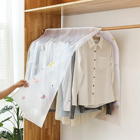 Amazon Unitrip 洋服カバー ハンガーラックカバー 衣類カバー スーツカバー 防水 防塵 防カビ おしゃれ パイプハンガー カバー ハンガーカバー 大きいサイズ 半透明 中身見やすい 1個 果物 衣類カバー オンライン通販