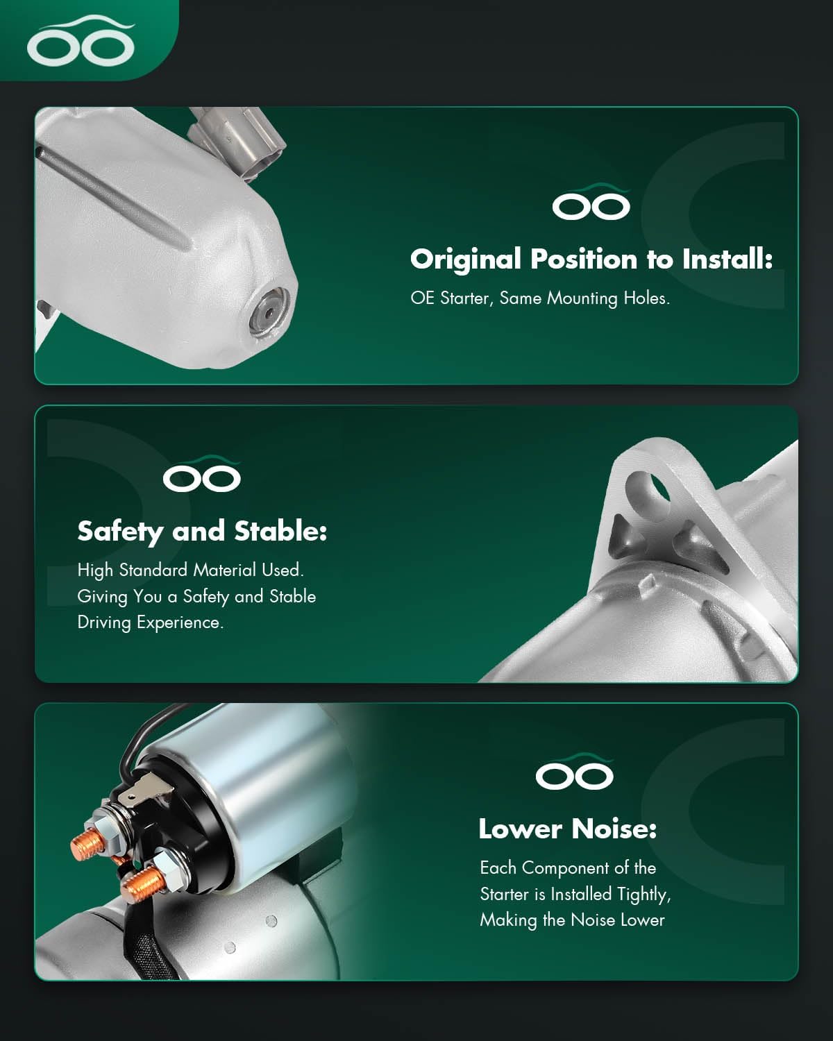 SCITOO Motor Starter for 17695 17713 Starters Fit for Infiniti for I30 1996-1999, for Nissan for Maxima 1995-1999