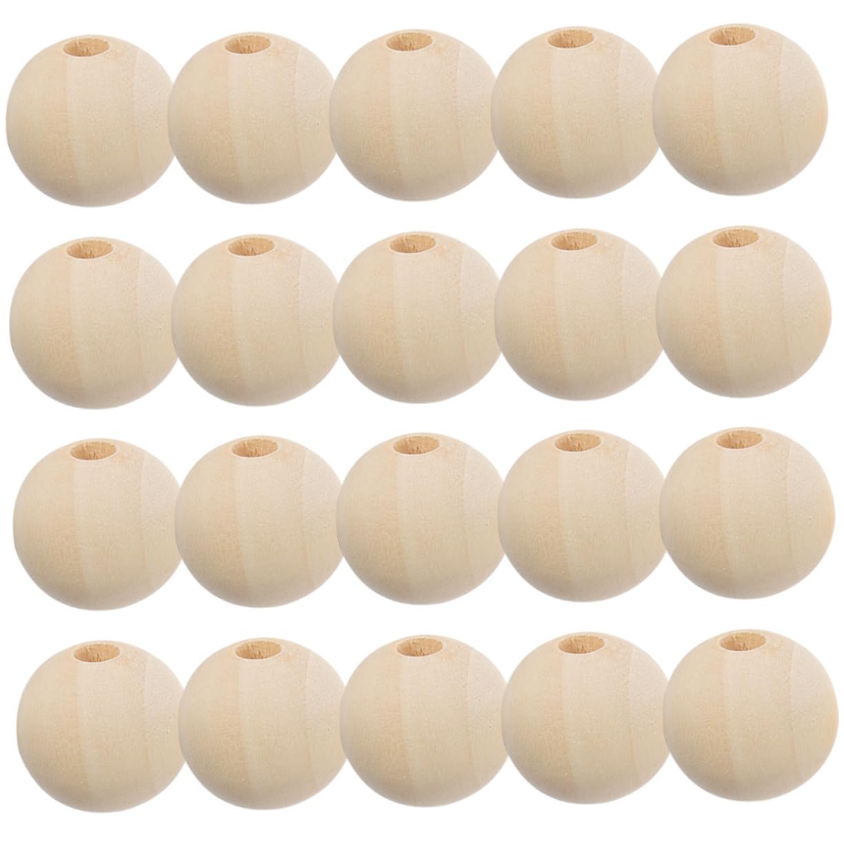 Hohopeti Cuentas Lisas de Sueltas Madera 100 Diy Suaves Agujeros Ideales, para Manualidades, Bisutería para Pulseras y Collares