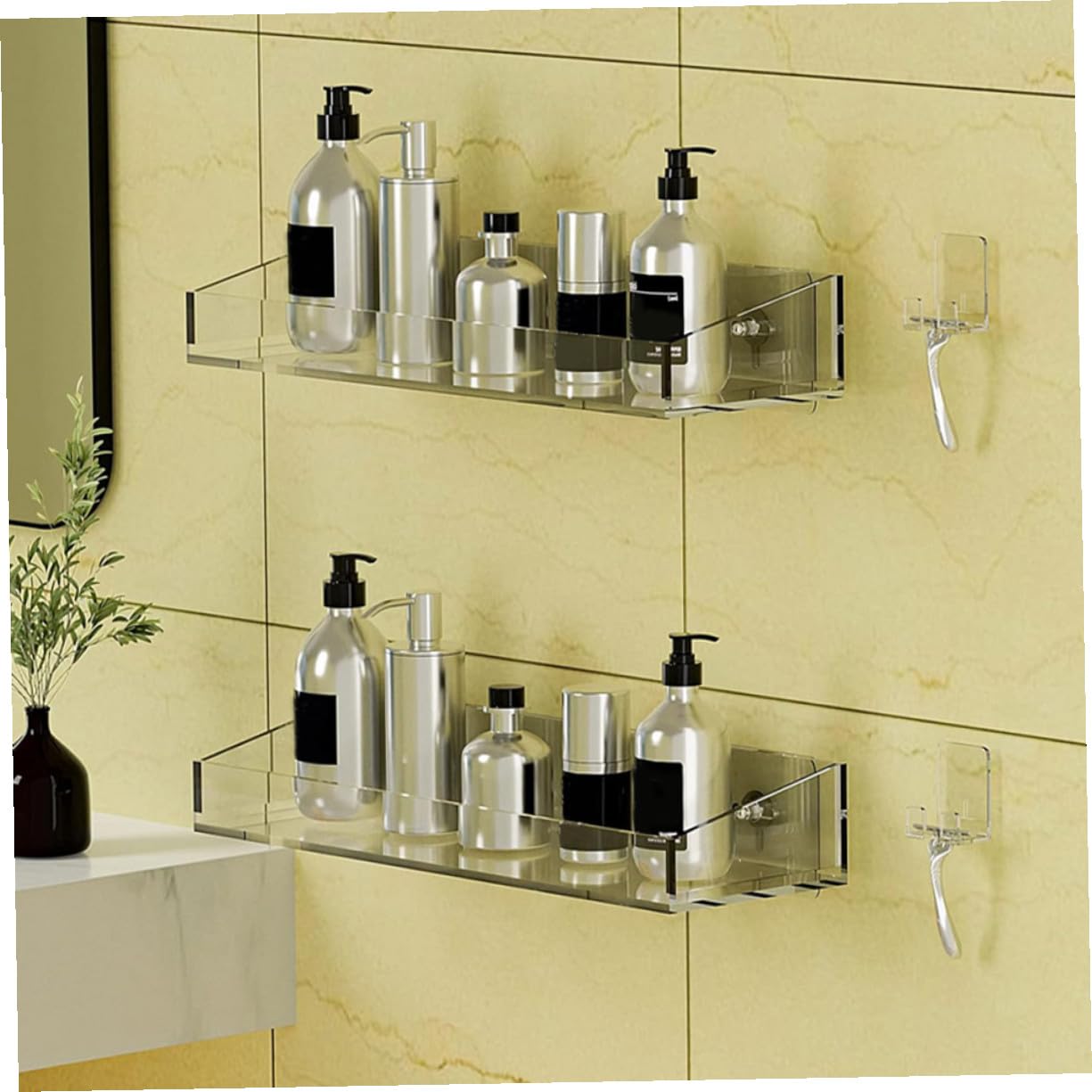 Homoyoyo Acrílico Estante de Almacenamiento Montado en Pared para Baño