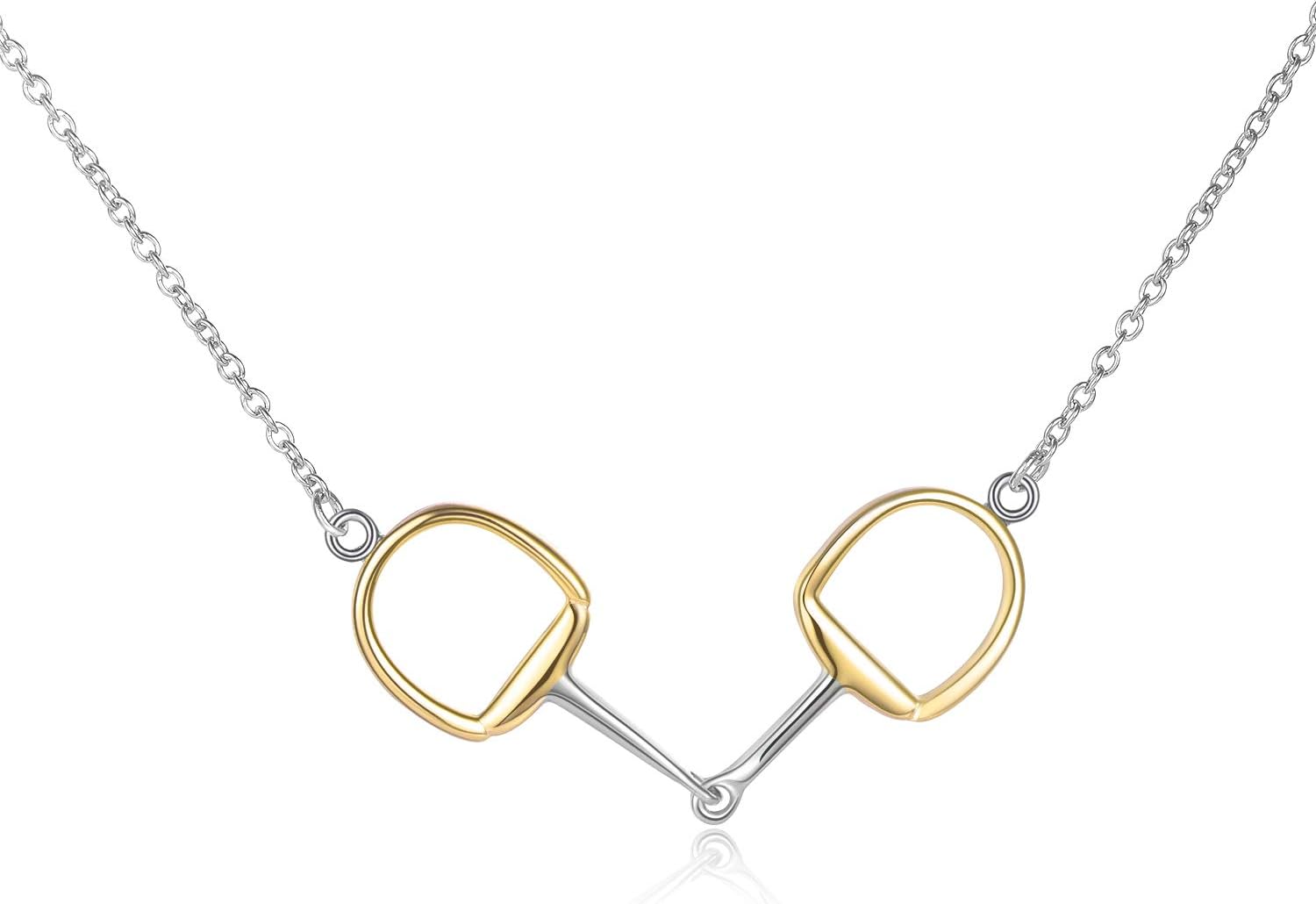 Horse Gift Jewelry 925 Sterling Silver Horse Snaffle Pendant Necklace Horse Gift for Women Girls