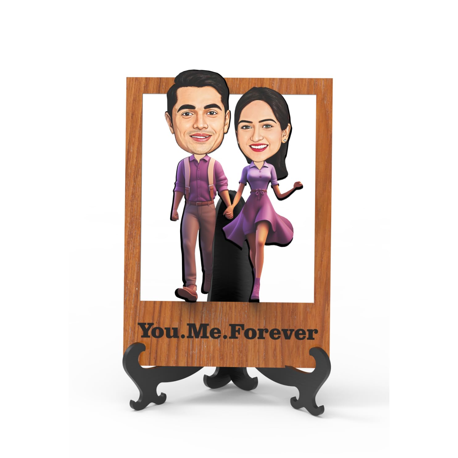 Avataar Studio Cari-Plaque Personalized Gift for Boyfriend, Girlfriend, Couples, Friends, Character Caricature Photo Frame Unique Design Customized Gift Valentines Gift (Couple 4)