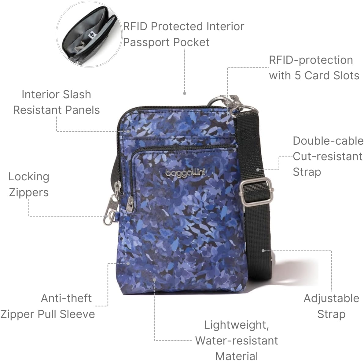 Baggallini womens Securtex Anti-theft Activity Crossbody Bag - Image 3