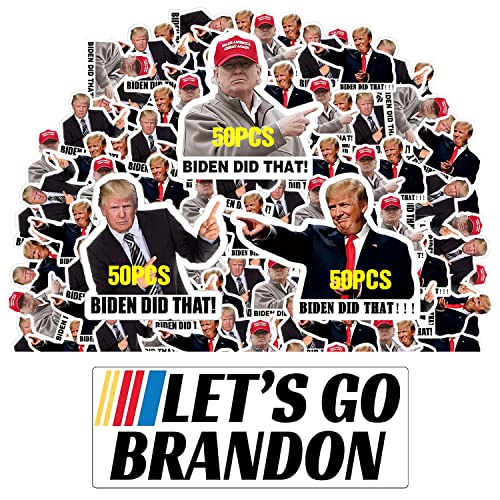 150 Pcs Biden Did That Stickers and 1 Pcs Lets Go Brandon Stickers, Gas Pump Stickers Funny Sticker for Car Motorcycle Helmet Laptop Window and Any Smooth Surface Bumper Stickers Automotive Decals DT