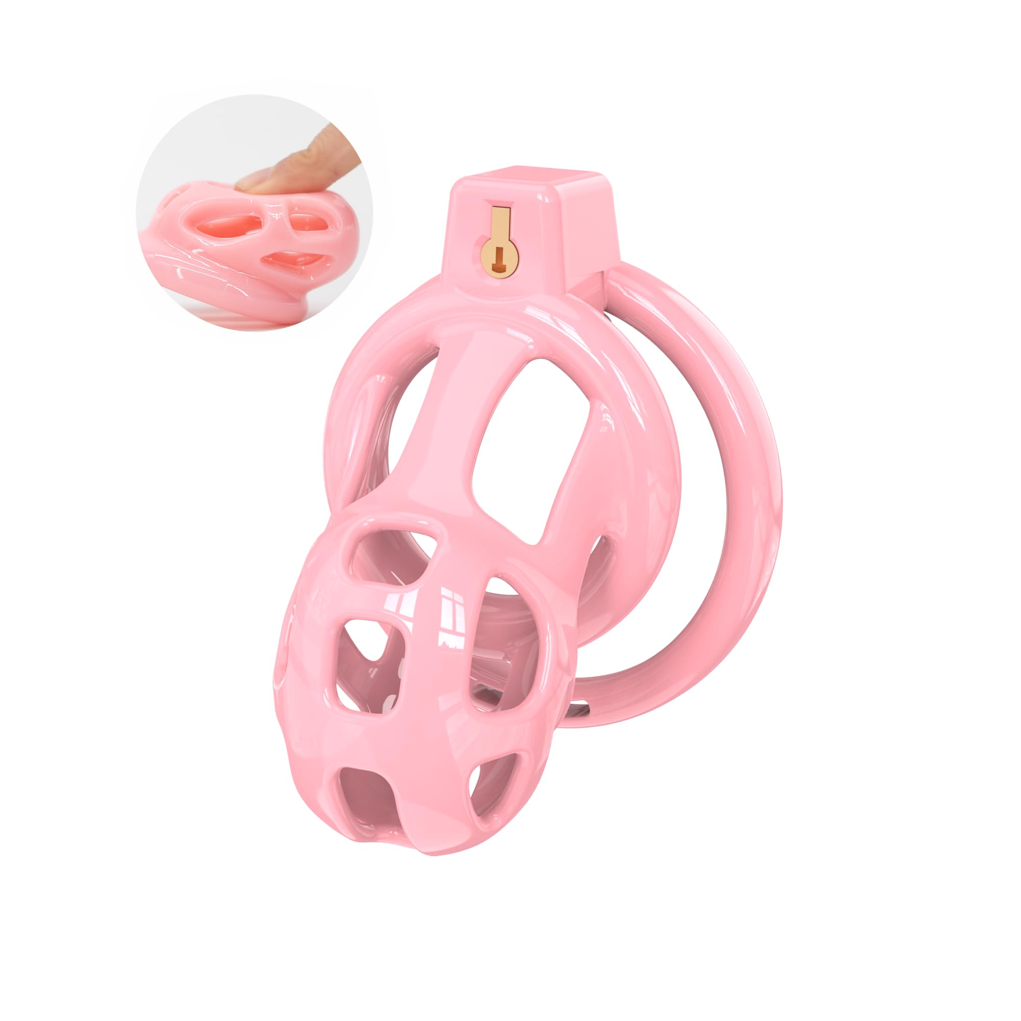 Male Cobra Chastity Cage with a Soft Surface Yithuet Cobra 12 Pure Pink M Pure Pink