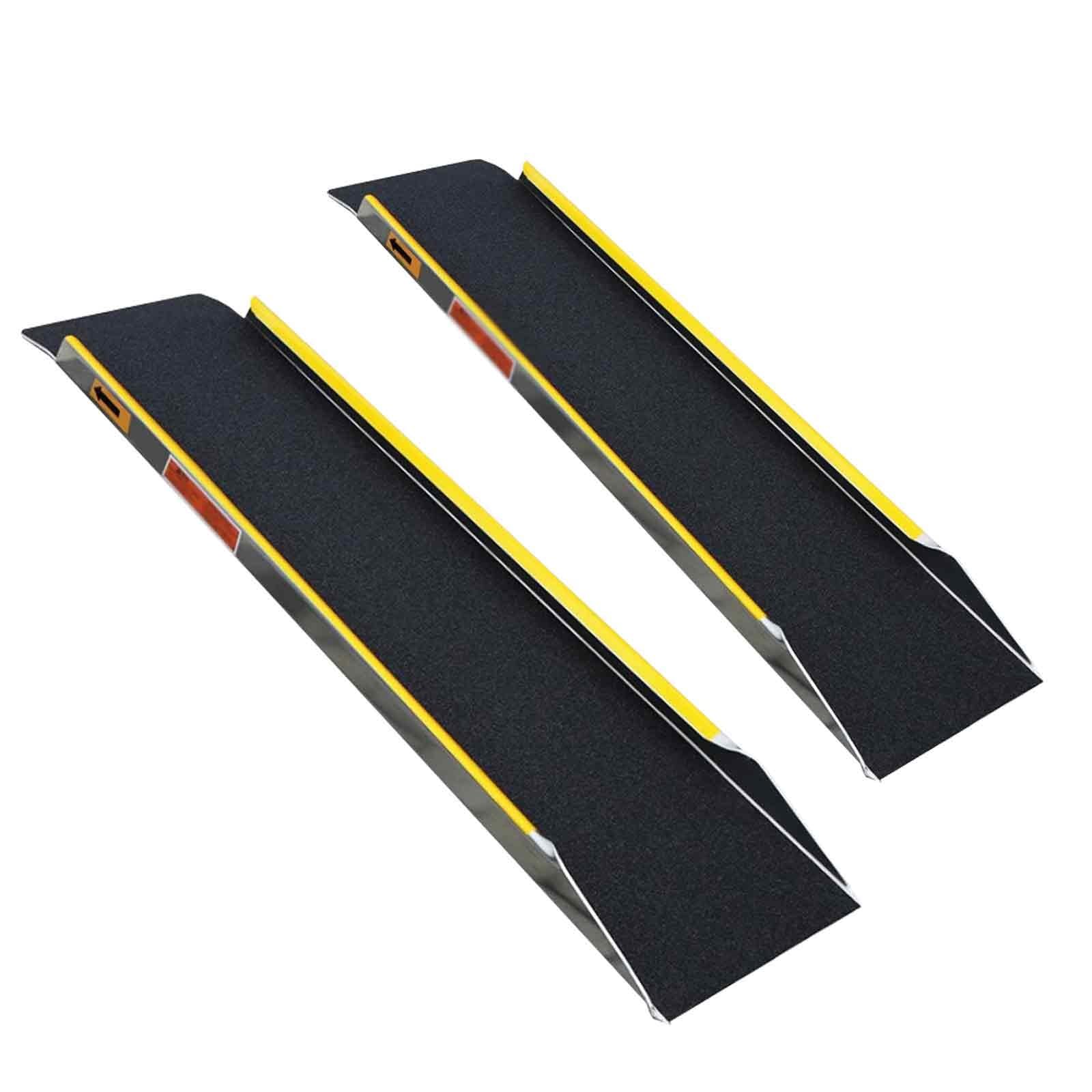 25 cm Aluminiowe Rampy Progowe, 2 Sztuki, 100 cm, 120 cm, 150 cm, Udźwig 300 Kg, Antypoślizgowe Rampy Załadunkowe z Powierzchnią Pokrytą Żwirem, Lekkie i Wytrzymałe(120cm/47in)