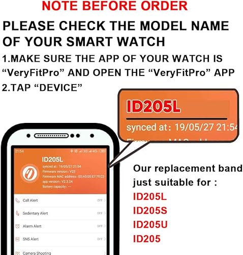 Miniatura 3 de Correas de repuesto de silicona para reloj inteligente ID205L ID205S ID205U ID205G ID205G ID205 Veryfitpro Smart Watch Banda de repuesto para SW021