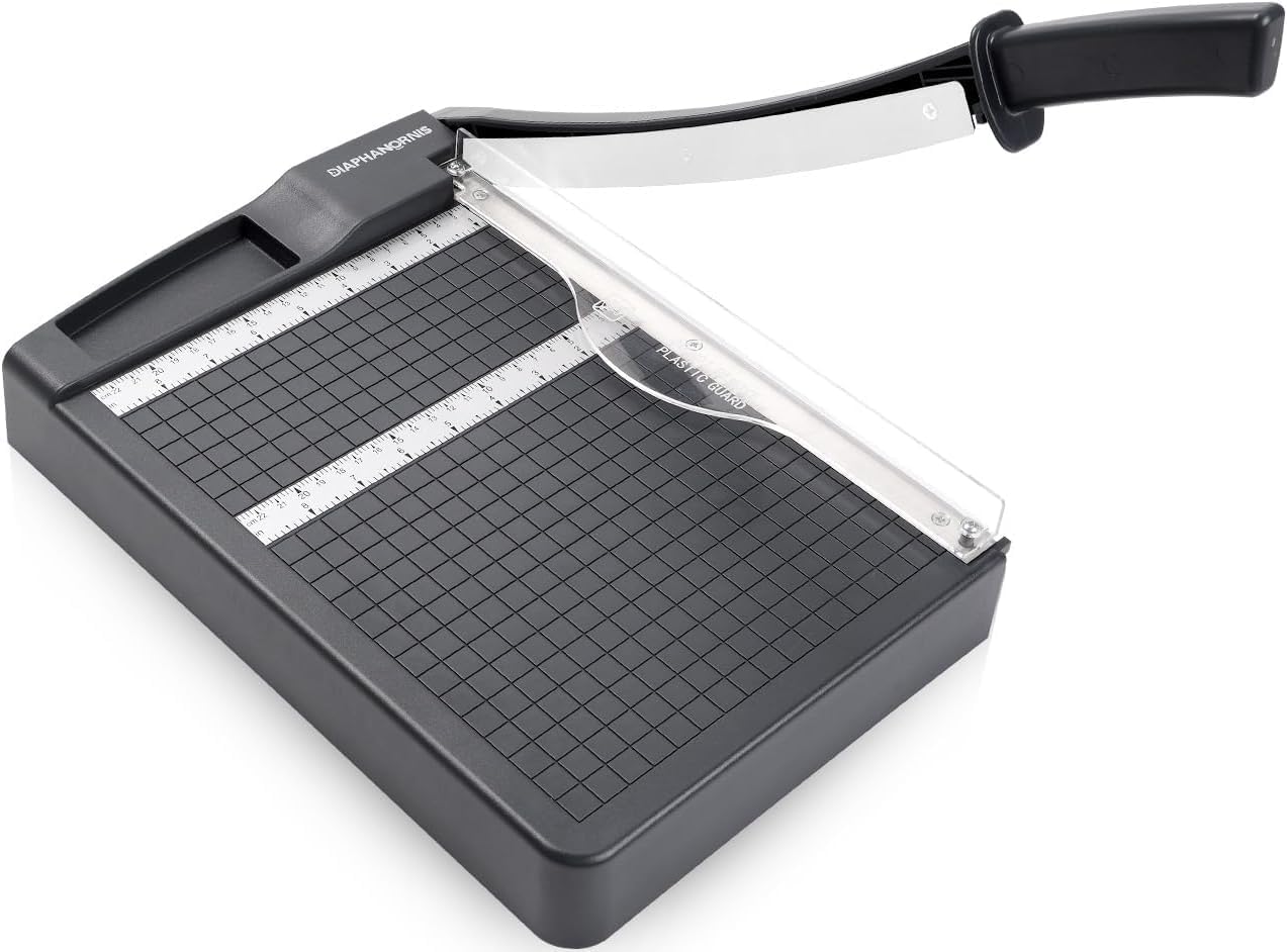 Paper Cutter,Paper Trimmer12" Cutting Length Heavy Duty Guillotine Paper Slicer with Safety Guard and Blade Lock,12 Sheets Capacity,Ideal for Offices,Homes,Printing Shops,Photo Studios
