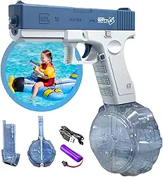 Pistola de Água Lançador Metralhadora Elétrica Esguicho Automático Brinquedo Aquático Bateria Kizumba