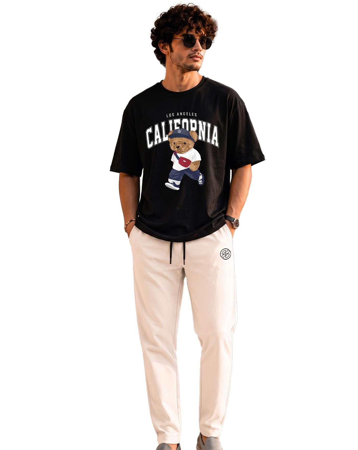 Men's Oversized Graphic Printed Clothing Set | Round Neck Half Sleeve T-Shirt & Pants Co-Ord Set for Men-image-40