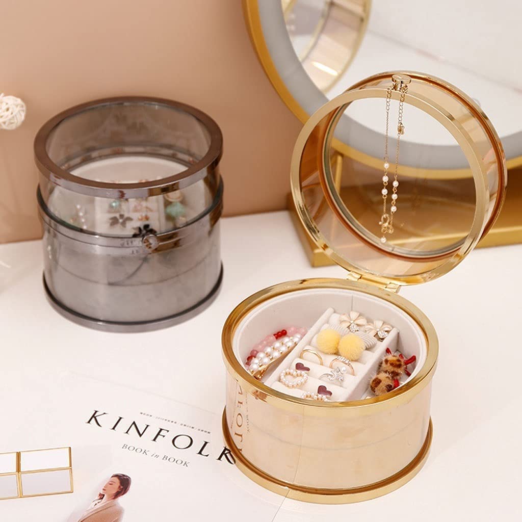 Schmuck-Organizer, Schmuckkästchen, Schmuckkästchen, Schmuck-Aufbewahrungsbox, transparent, kleine tragbare Schmuckschatulle, Präsentationsbox, Geschenk für Damen und Mädchen, Schmucketui,