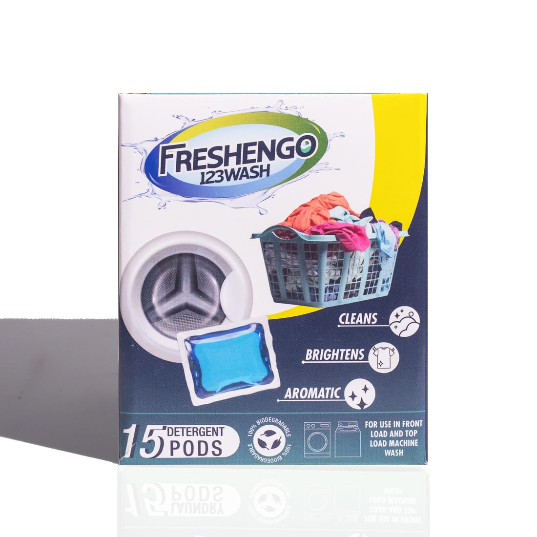 FRESHENGO Laundry Detergent Pods for Washing Machine with 4 in 1 Benefits Tackle Odors Fights Daily Stains Soften and Brighten the Cloths Non Toxic Plant Based Formula