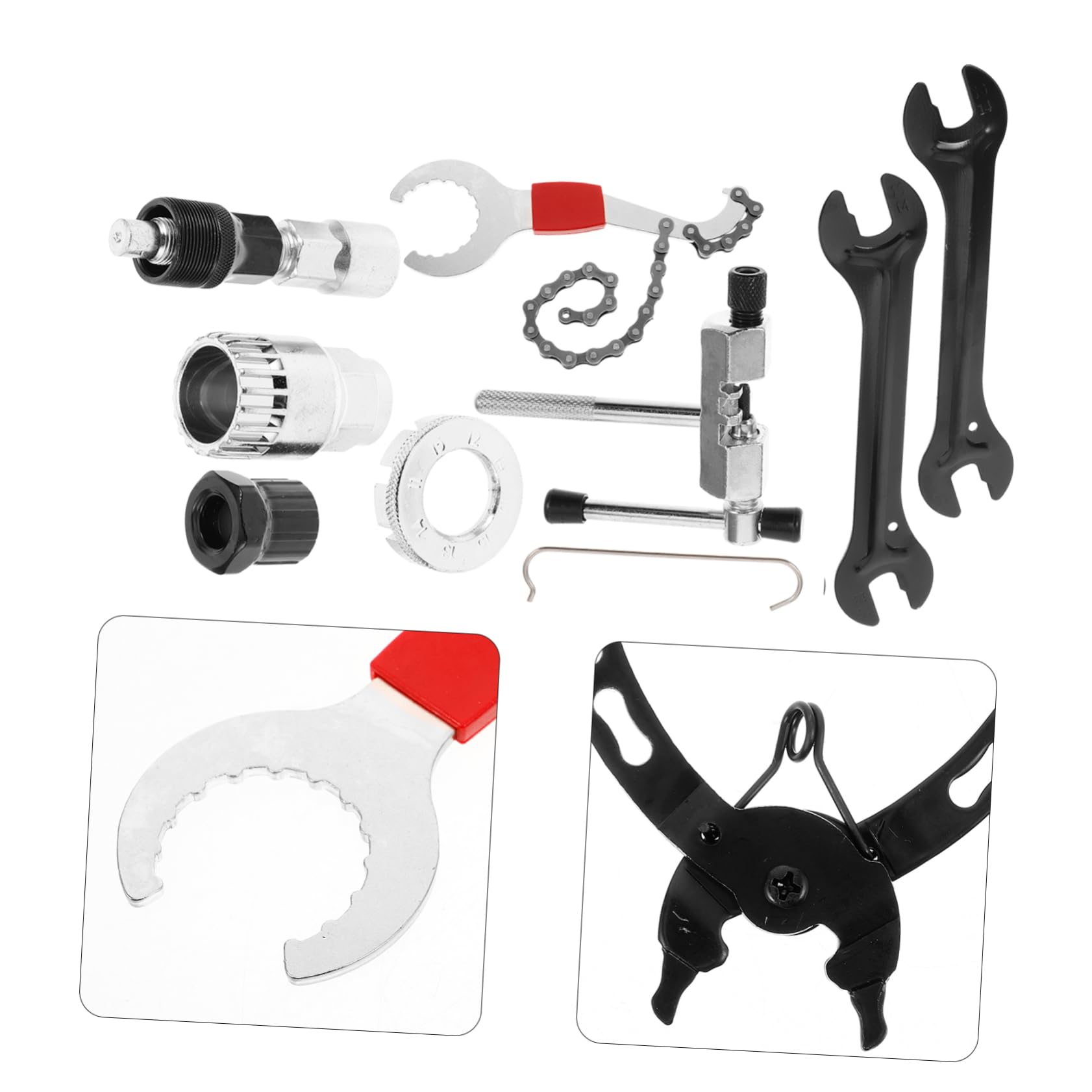 Gatuida Kit de Reparación para Bicicleta de Montaña, Extracción de Plato y Eje Central, Acero Sinterizado y Plástico, Compacto para Viajes y Reparaciones Exteriores
