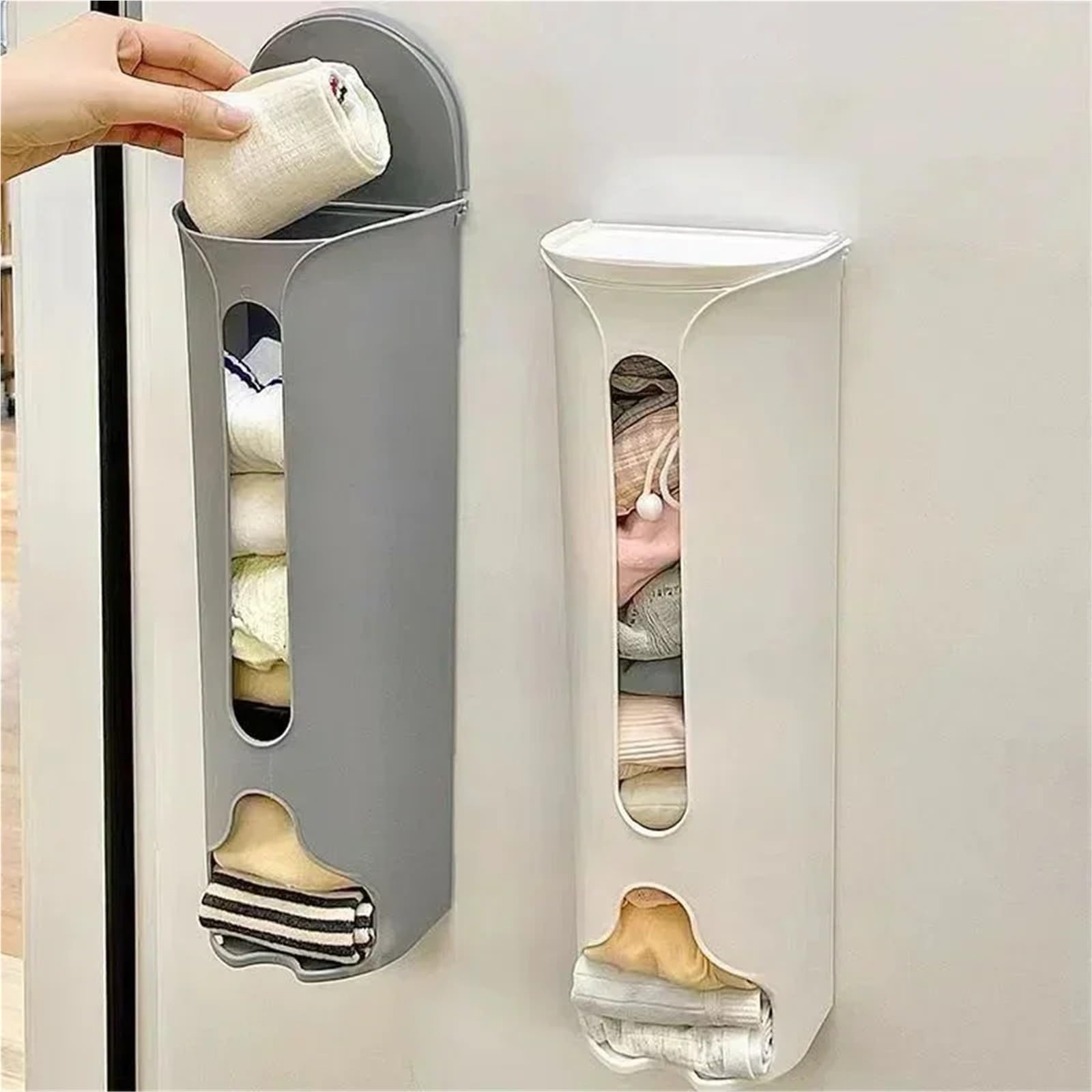 Dispensador De Bolsas De Basura Caja de almacenamiento de bolsas de basura for colgar en la pared, organizador de bolsas de plástico for cocina, dispensador de bolsas de basura for baño, accesorios de