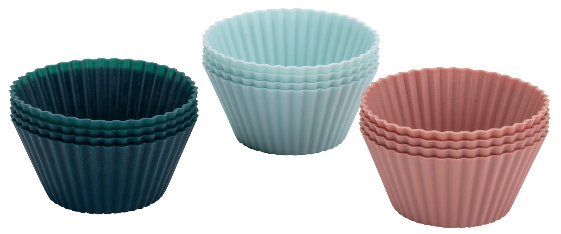 Dr. Oetker Foremki do pieczenia wielokrotnego użytku, foremki do muffinek, babeczek, 12-częściowy zestaw, materiał silikonowy, trwały od -40°C do +200°C, Ø 4 x 3,2 cm