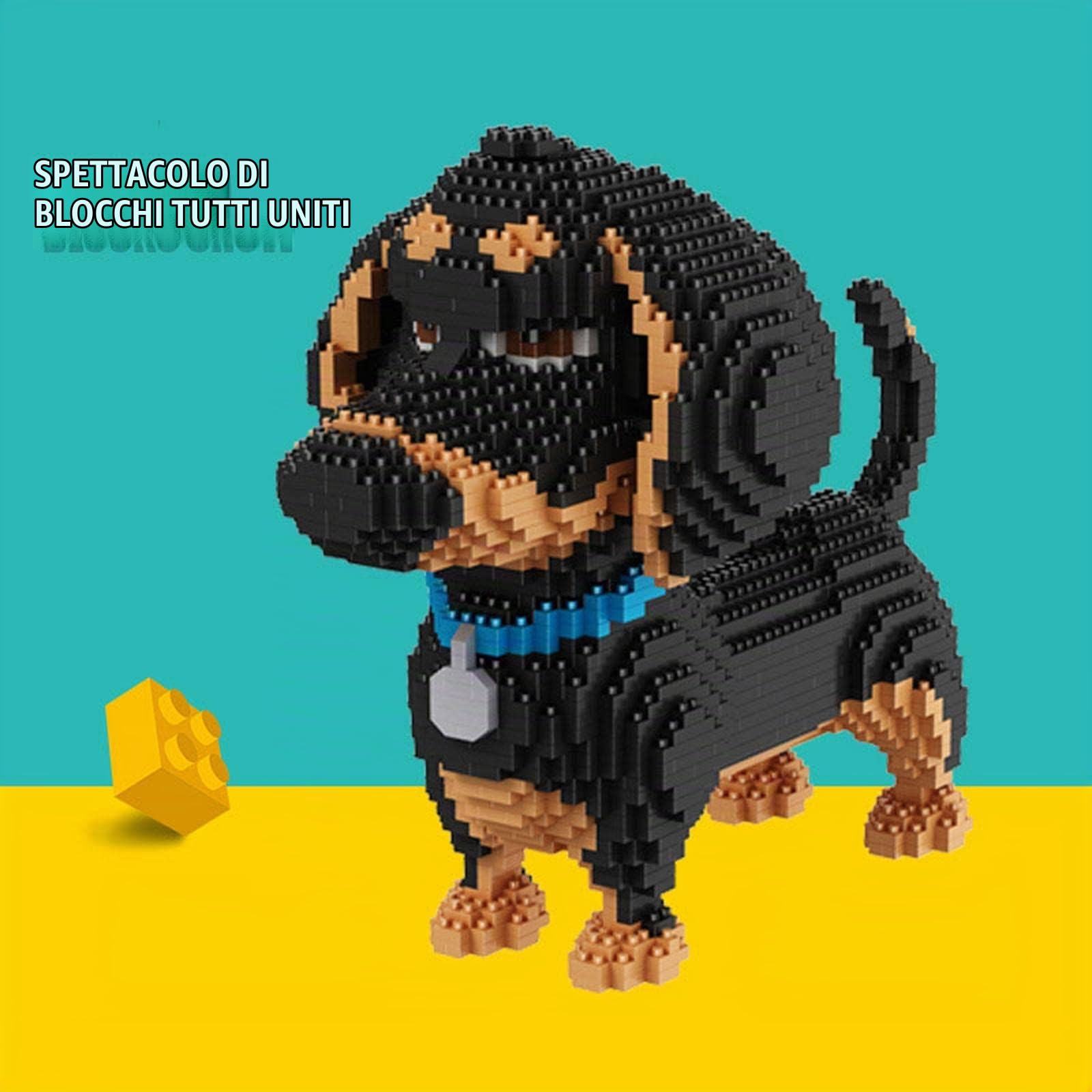 2000 + pezzi Super Cute Dog Model Building Blocks-Nano Mini Building Blocks Regalo fai da te, adatto per adulti e bambini per completare un gioco di costruzione, Bassotto