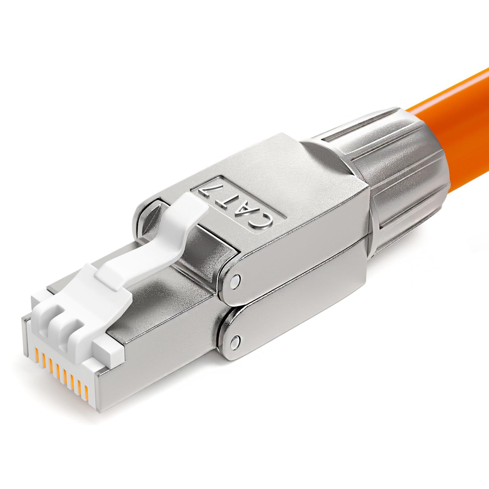 Connecteur Réseau Rj45 DeleyCON Pack De 4 Prises RJ45 CAT7 Sans Outil - Blindées 10Gbps - Pour Câbles Réseaux Rigides Connecteur Rj45 Male