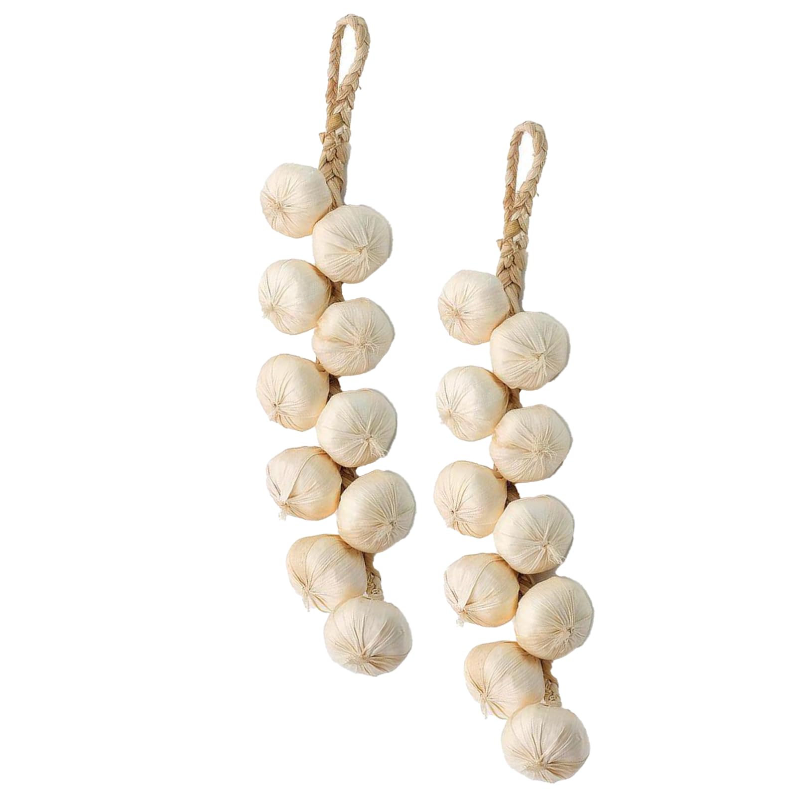 QhgPnt 2 Pcs Garlic Kitchen Ornaments, Artificial Garlic String Decor - Foam Vegetable Garland for Vintage Kitchen Accessories, Fake Hanging Plant Realistic Looking