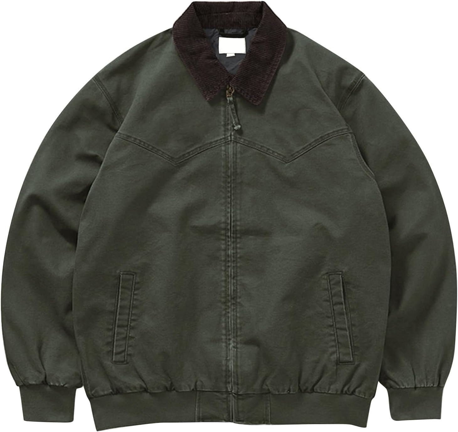 Men's Casual Quilted Cotton Jacket Cargo Corduroy Collar Jackets Work Shacket With Pockets For Fall Winter, M-3XL