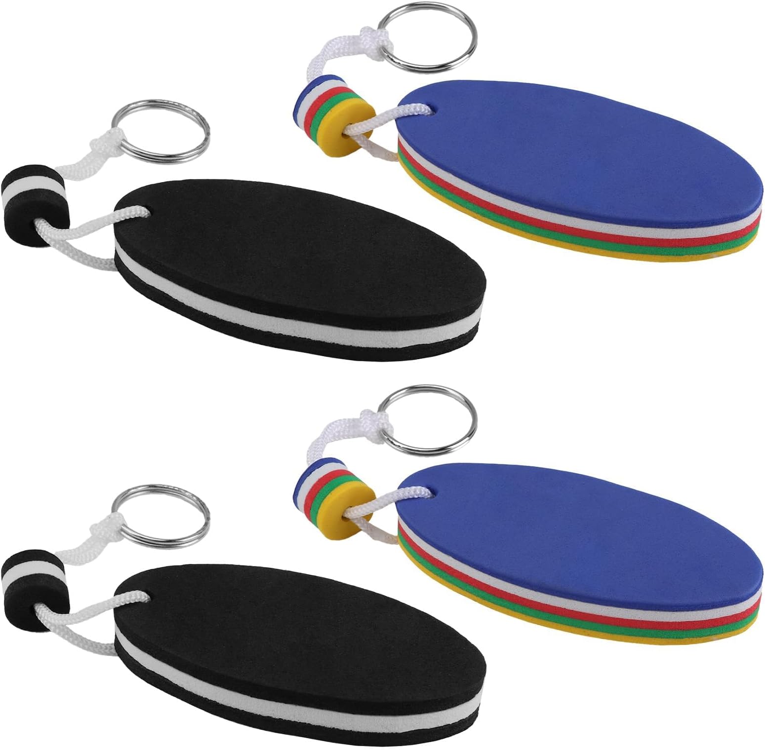 4 Pcs Boat Key Float, High Visibility Floating Keychains with Secure Key Rings, Buoyant Foam Floats for Boating Kayaking Fishing Sailing Surfing Swimming Various Water Sports