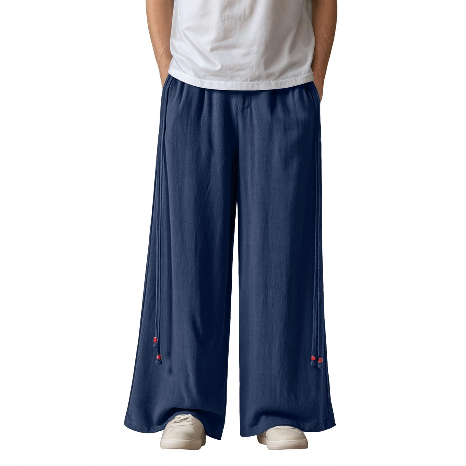 Jogging cargo homme noir avec taille élastique et jambes amples