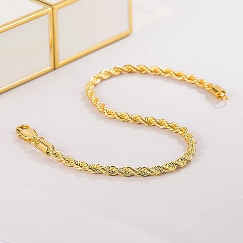 Miniatura 8 de Dankadi Pulsera de plata de ley 925 con corte de diamante de 0.118 in para hombre, con cierre de cuerda, eslabones de 6.3 pulgadas, 6.7 pulgadas, 7