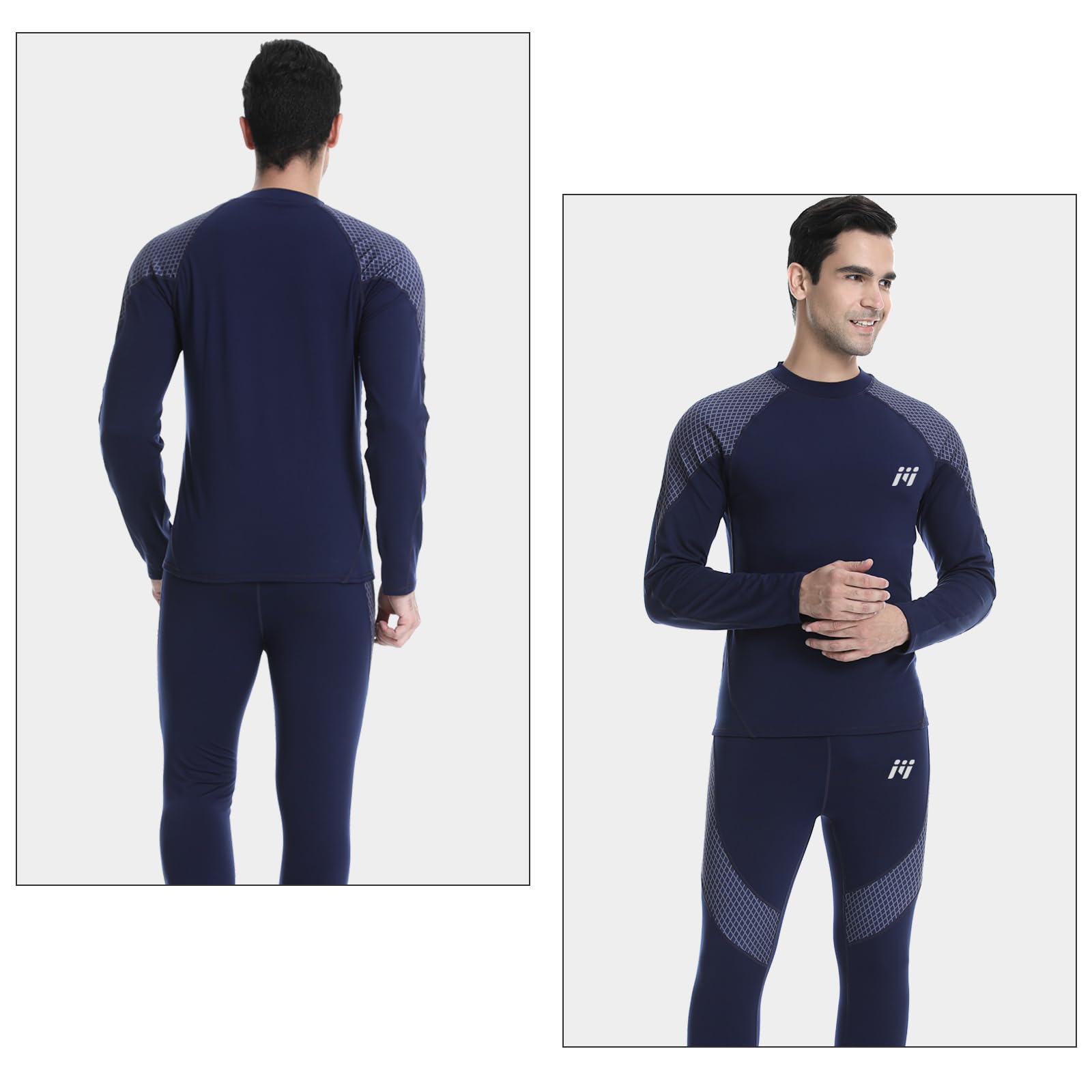 MEETWEE Biancheria Intima Termica Set Uomo, Antivento Funzionale Base Layer Asciugatura Rapida Maniche Lunghe Maglia Termica & Pantaloni per Invernali Sportiva Sci Allenamento Corsa Ciclismo