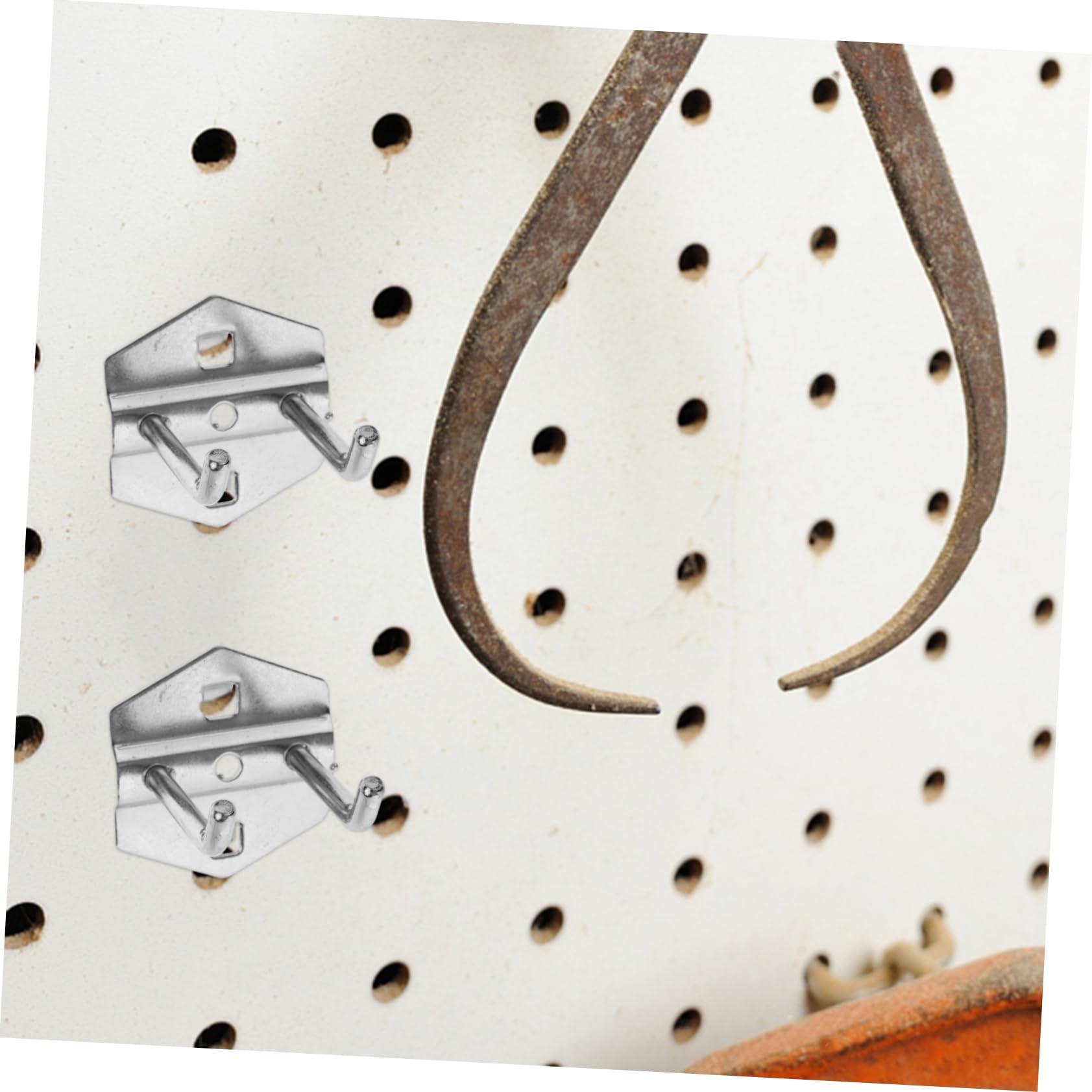 Ganci Doppi per Pannello Forato 6 Pezzi in Ferro per Garage | Argento, Portata 30kg, Installazione Semplice, per Chiavi e Gioielli, Accessori per Casa