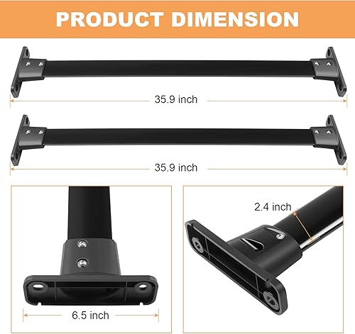 Miniatura 2 de FINDAUTO Barra transversal de techo para Nissan Pathfinder 2005-2012 (solo para modelos con rieles de techo existentes) Barra transversal de