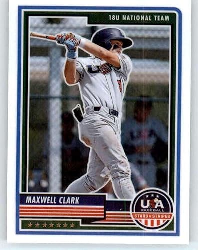 2023 Panini USA Stars and Stripes #42 Maxwell Clark USA Baseball 18U National Team RC Rookie Baseball Trading Card