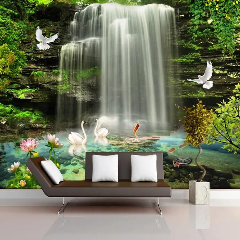 Papier peint panoramique 3D fleurs roses pour un salon moderne et élégant