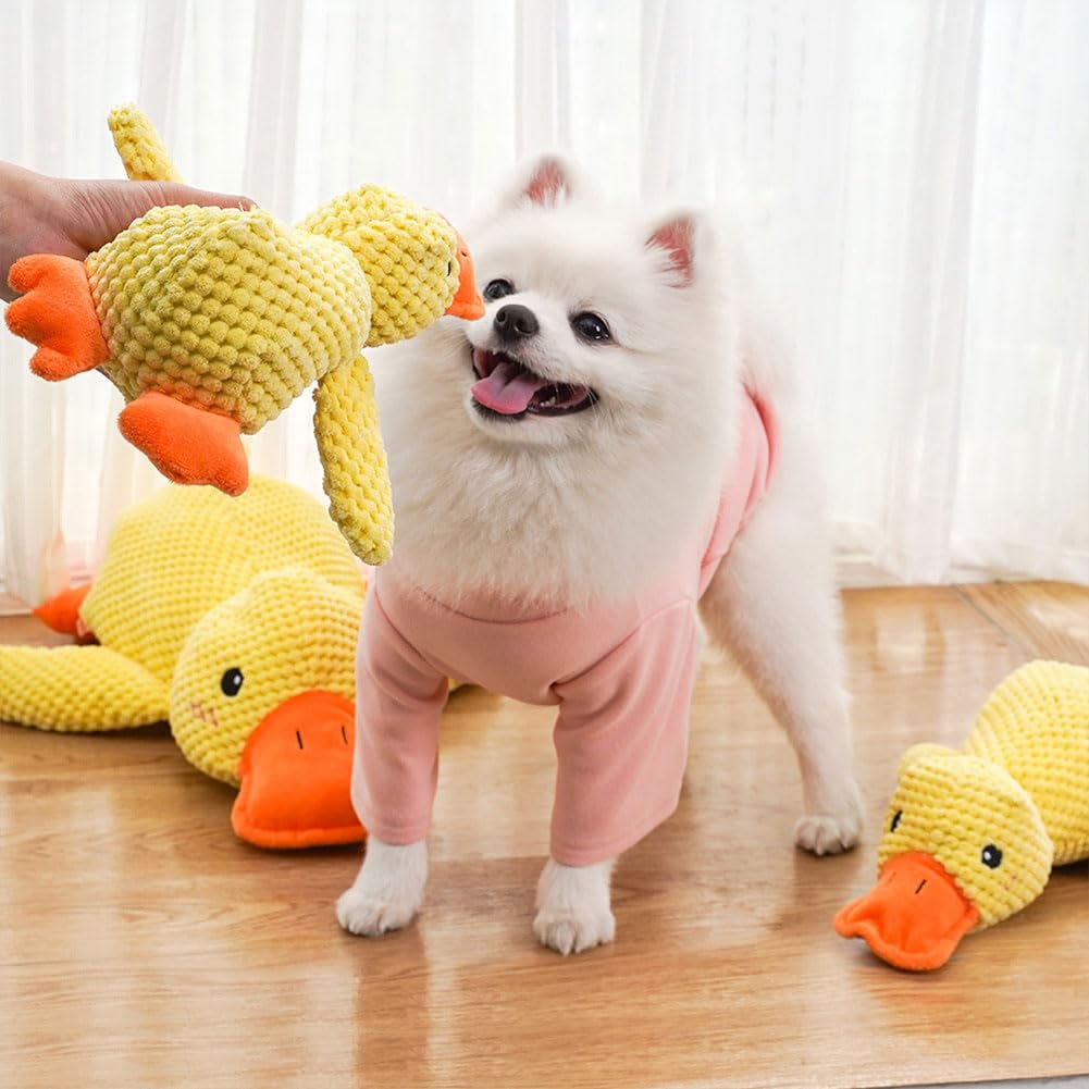 HTU Beruhigendes Enten-Hundespielzeug mit Quietschen, for Hunde, klein (S)
