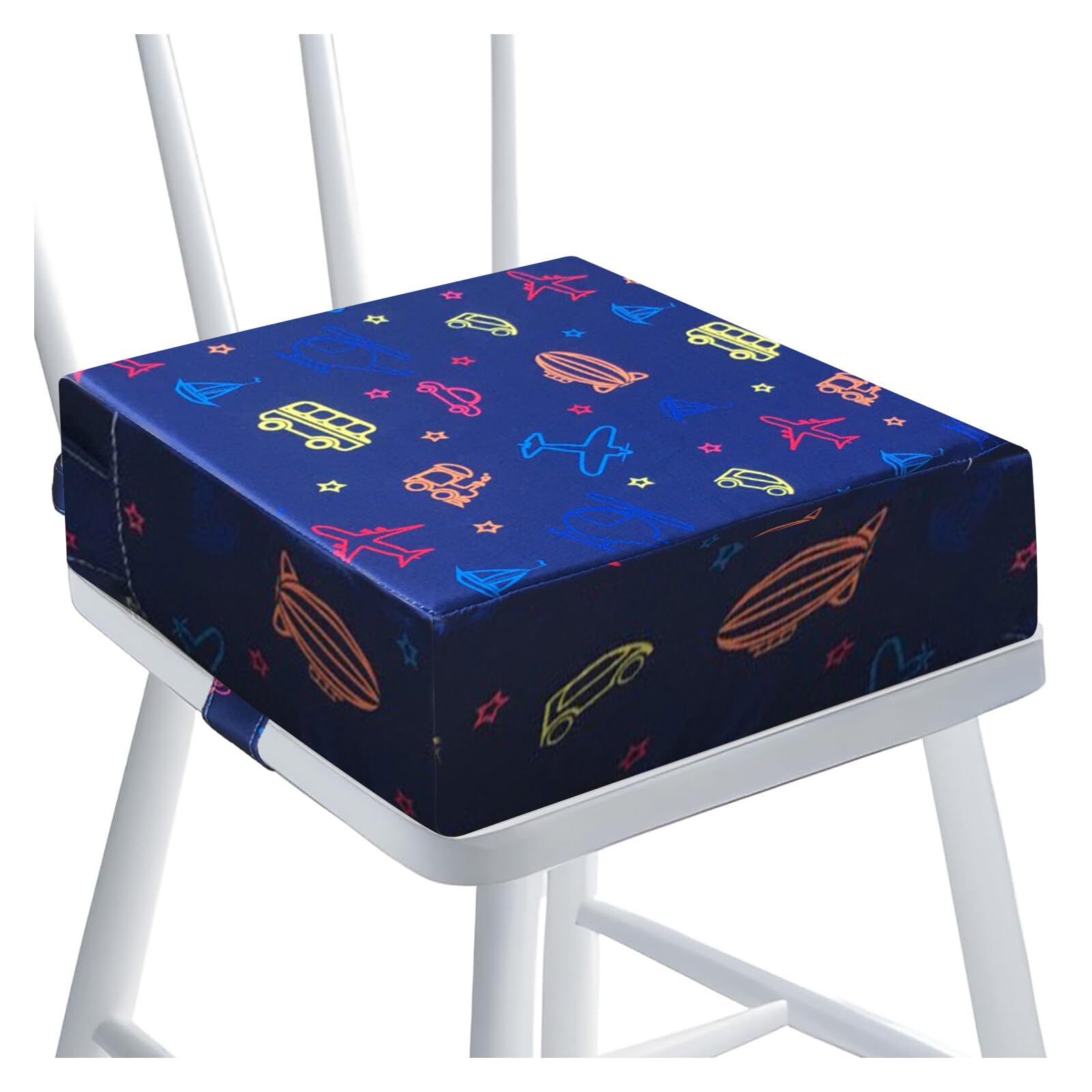 MHwan Sitzerhöhung Stuhl Kind, Wasserdichtes atmungsaktives Auto Flugzeug Cartoon Sitzkissen Kinder, bequem und unverformbar für langes Sitzen, doppelschichtige Anti-Rutsch-Sicherheitsschnalle