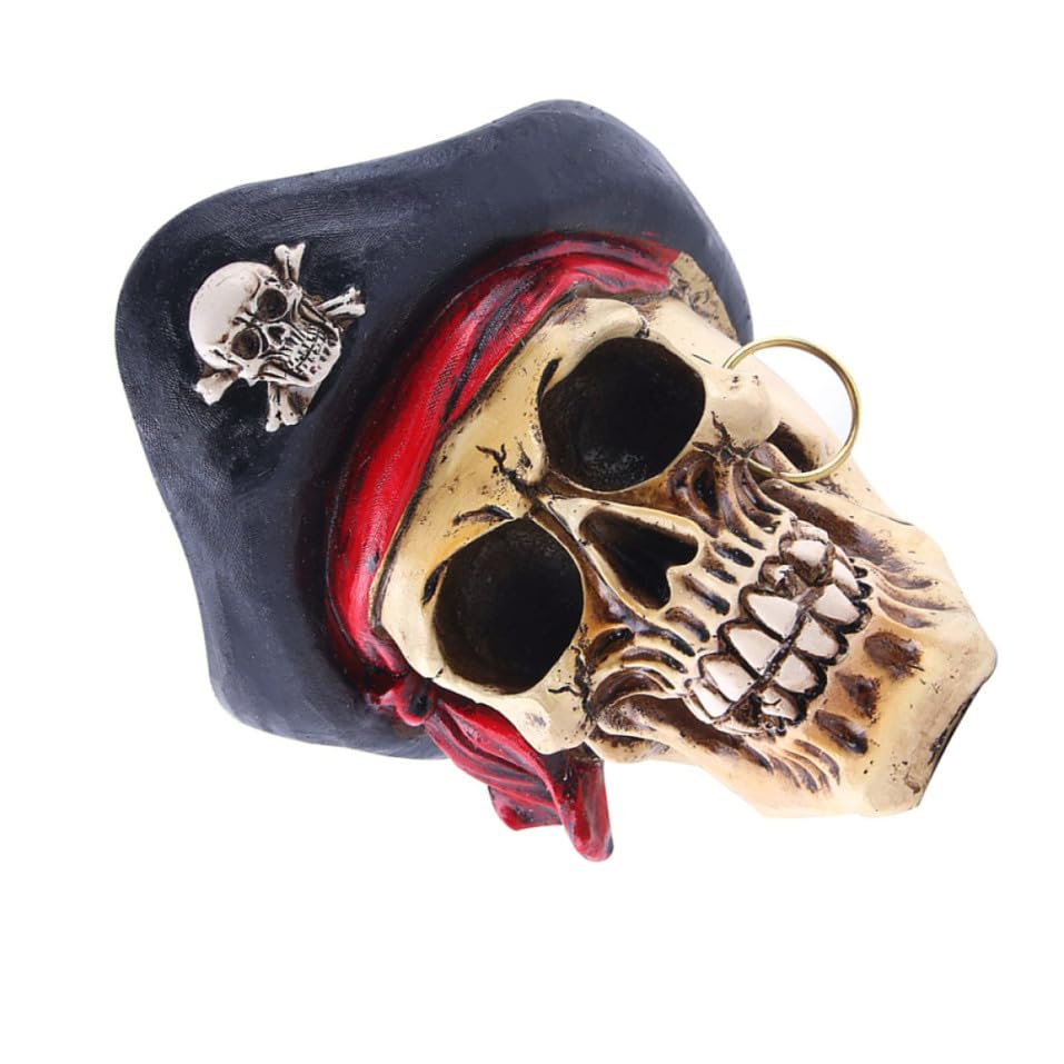 Resina de calavera pirata artesanal Kichvoe con acabado premium agrietado