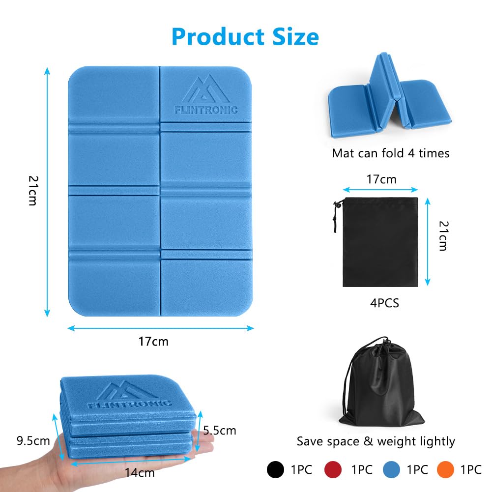 flintronic Pack of 4 Seat Cushion Foldable Outdoor Waterproof Playground Mat Children's Seat Mat with Carry Bag for Outdoor Playground Garden Stadium Hunting Hiking Camping - Image 2